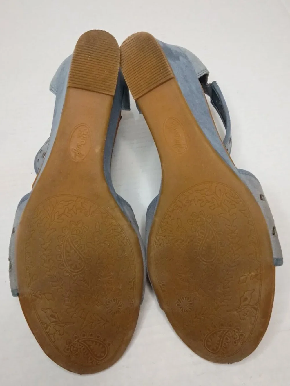 Eurosoft by Sofft Mesa Blue Laser Cut Wedge Sandals Women's Size 11